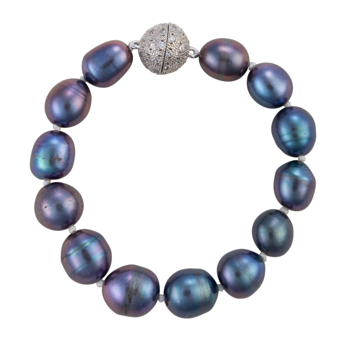 Baroque Freshwater Cultured Pearl Bracelet with Crystal Clasp