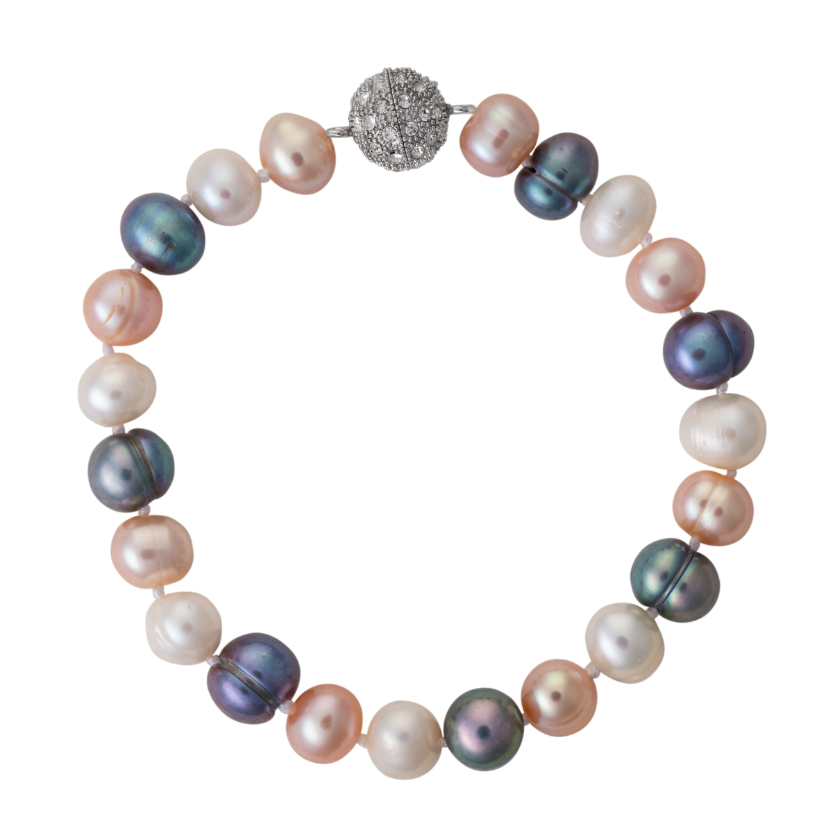 Delicate Freshwater Cultured Pearl Bracelet with Crystal Clasp
